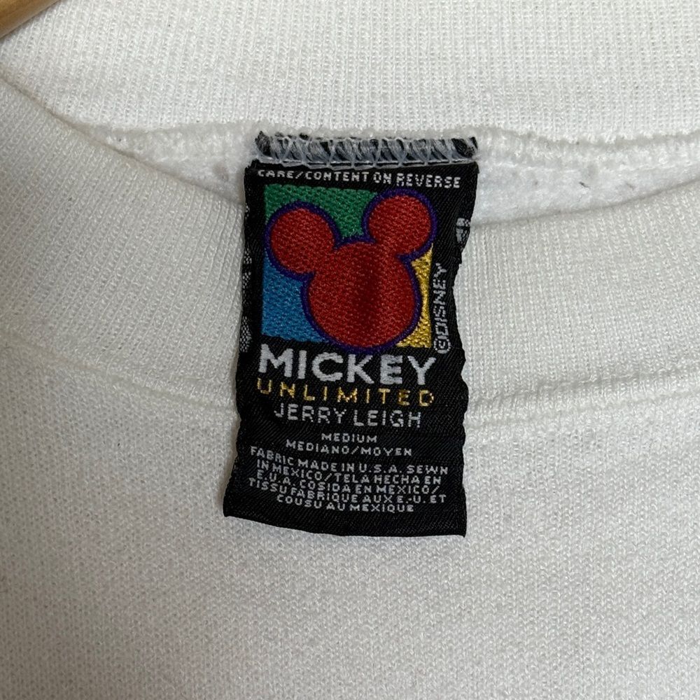 Disney Epcot White Mickey International Flags Jerry Leigh Sweatshirt Men’s Sz M - Picture 4 of 4